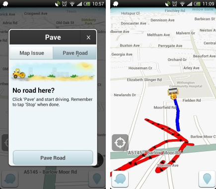 Live road mapping in Waze
