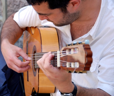 Man playing a guitar