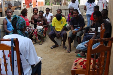 Angolan community members at HIV AIDS outreach event