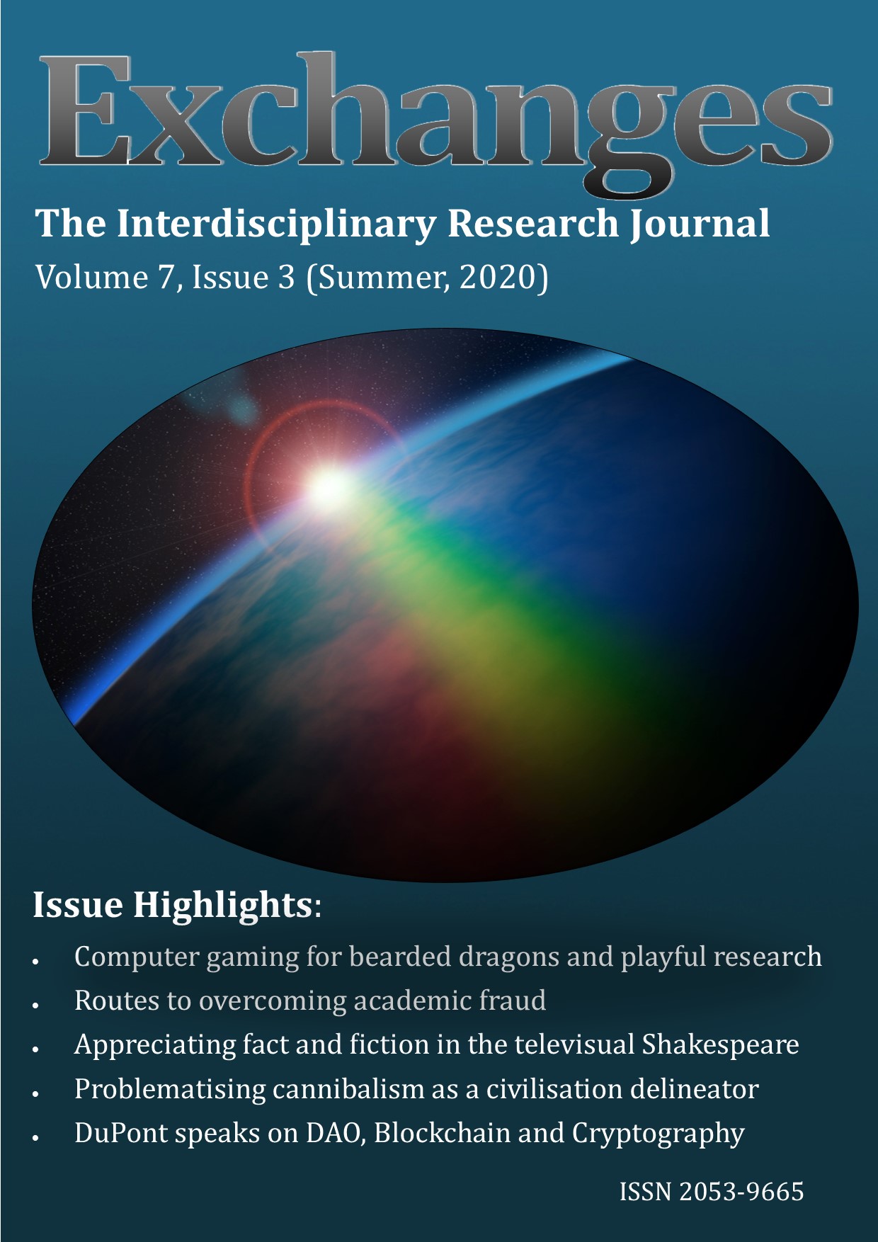 Cover of Exchanges journal issue 7.3