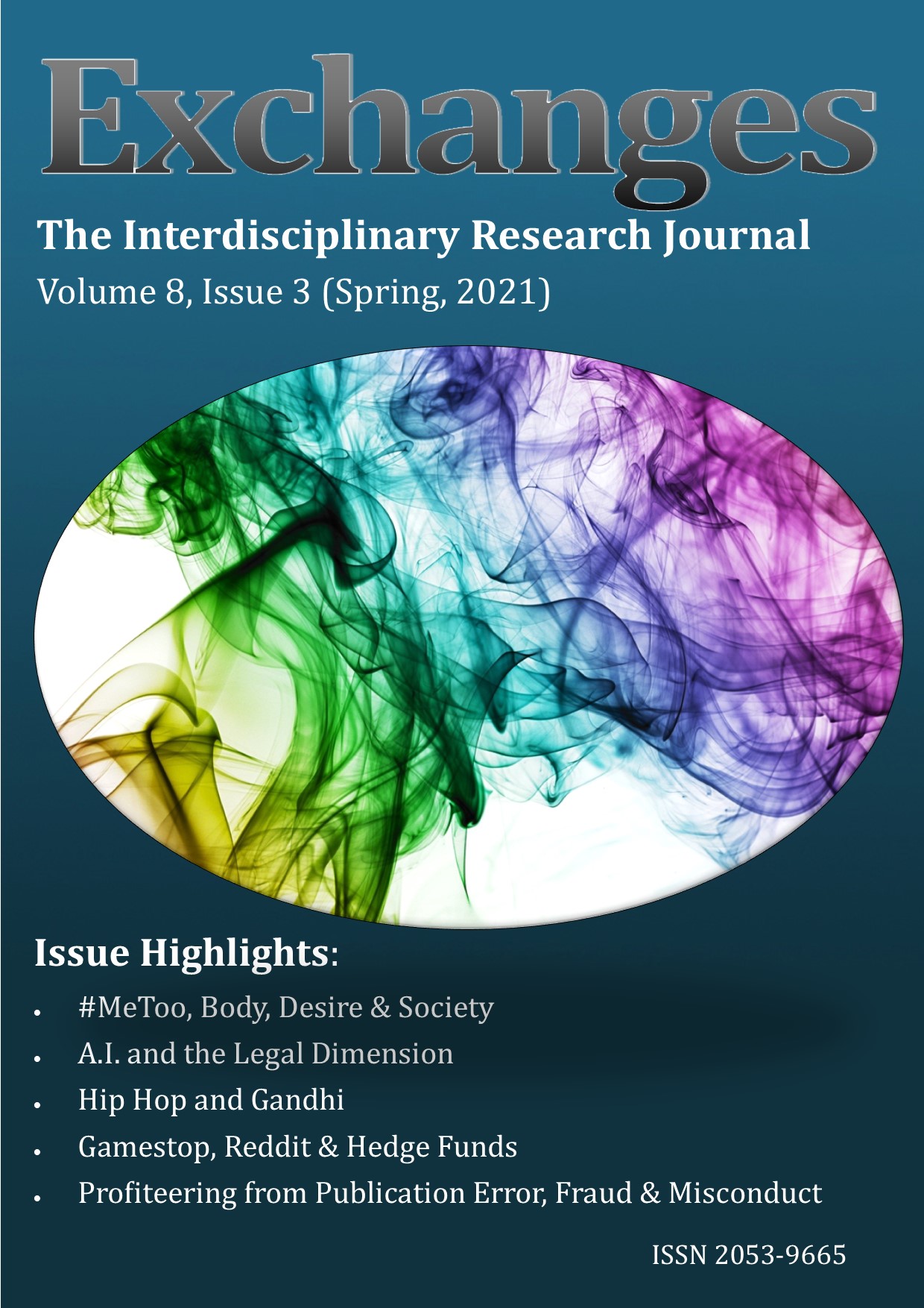 Cover of issue 8.3, including text about the article highlights