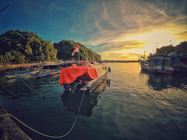 A harbour in Indonesia