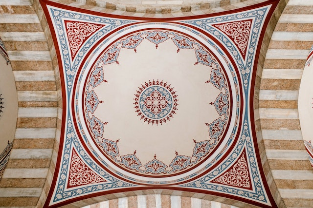 Ornate Mosque Ceiling 