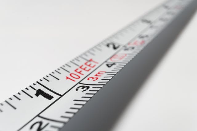 A tape measure in close up