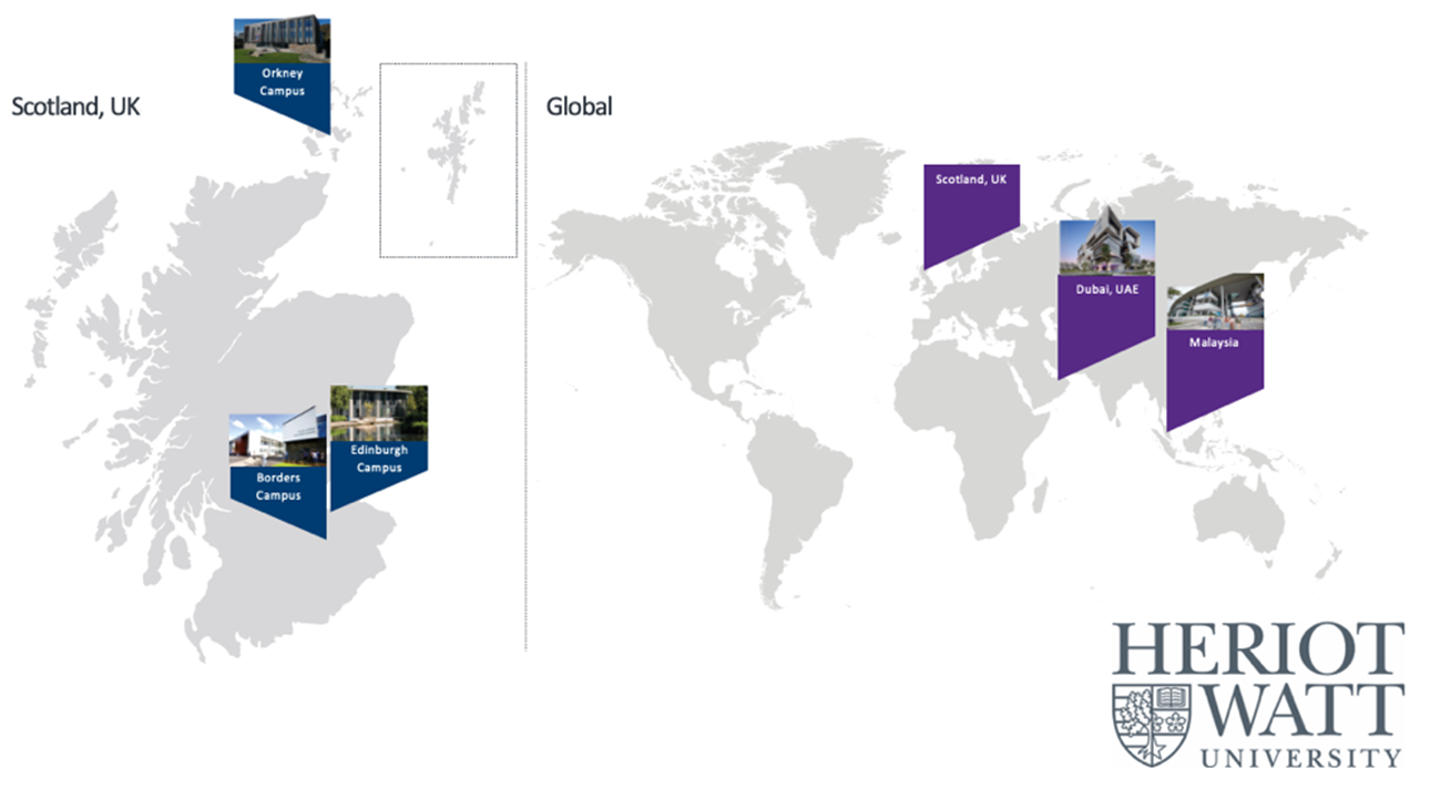 Map of HWU locations (Image © HWU, 2024 and included with permission)