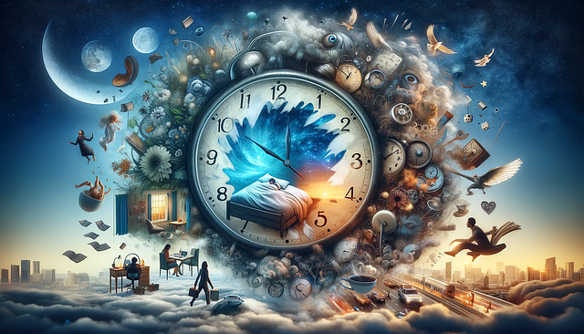 AI Generated image of a dreamscape and a broken clock