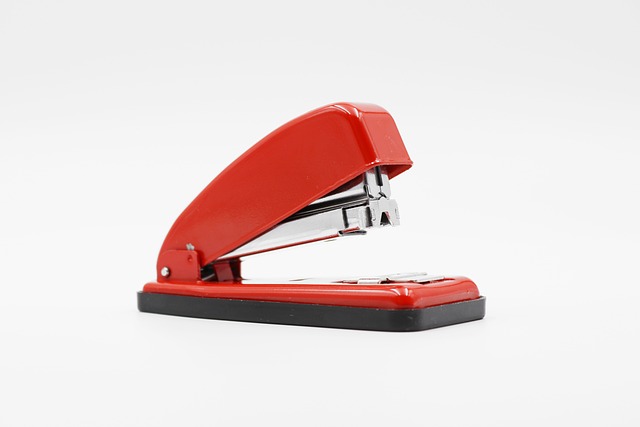 A red stapler