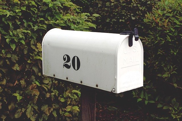 An American style postbox with the number 20 on it